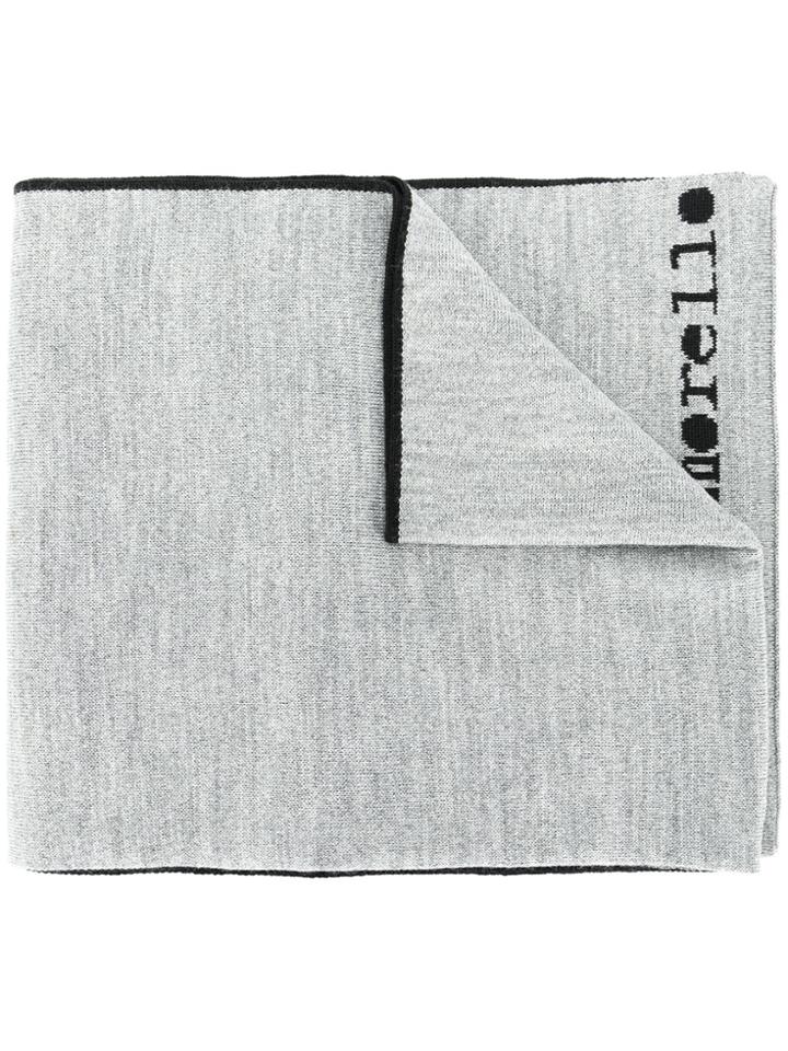 Frankie Morello Logo Patch Scarf - Grey