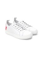 Dsquared2 Kids Teen Ribbed Maple Leaf Logo Sneakers - White