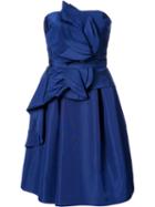 Carolina Herrera - Sleeveless Flared Dress With Ruffle Details On Bodice And Skirt - Women - Silk - 8, Blue, Silk