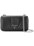 Prada Quilted Logo Shoulder Bag - Black