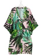 Nunzia Corinna Teen Palm Butterfly Print Dress - Green