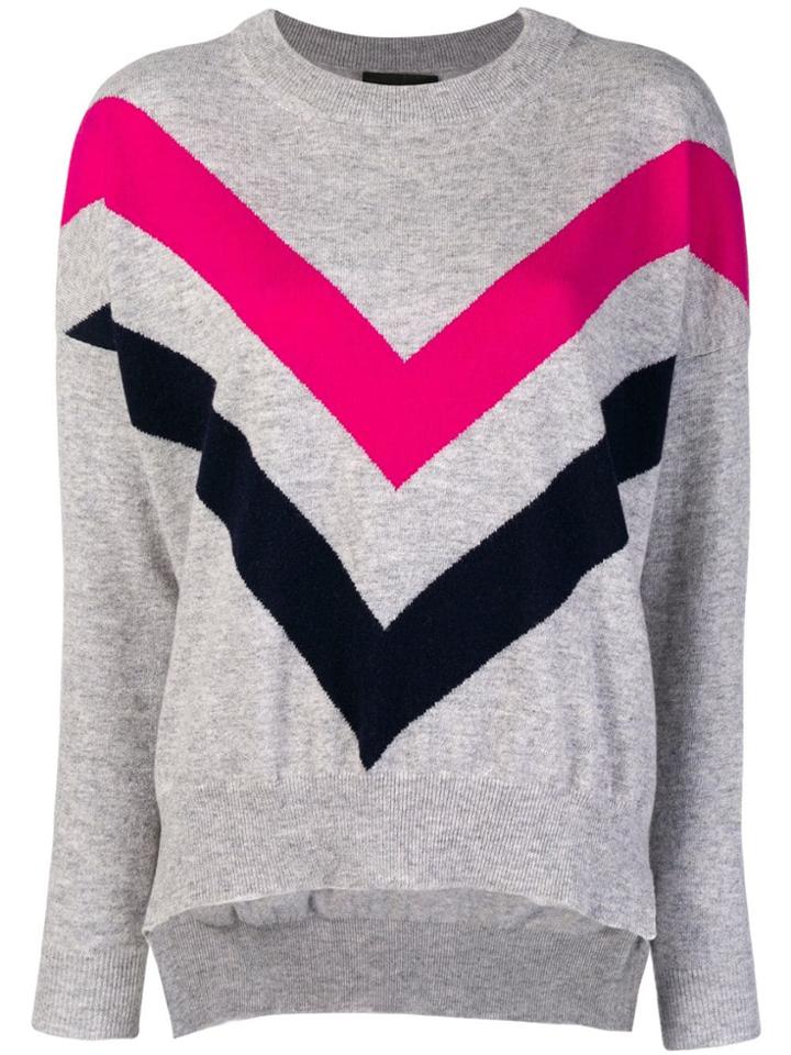 Erika Cavallini Chevron Pattern Jumper - Grey