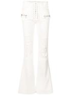 Unravel Project Distressed Flared Jeans - White