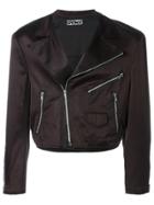 Stephen Sprouse Vintage Cropped Biker Jacket - Brown