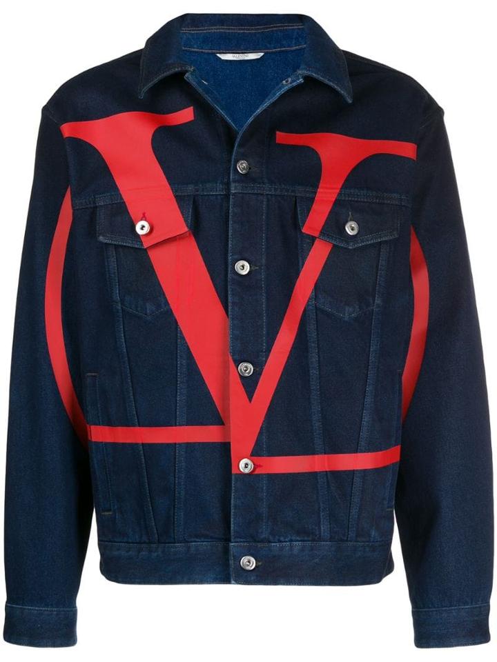 Valentino Vlogo Denim Jacket - Blue