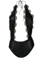 Oseree Lace Detail Swuimsuit - Black