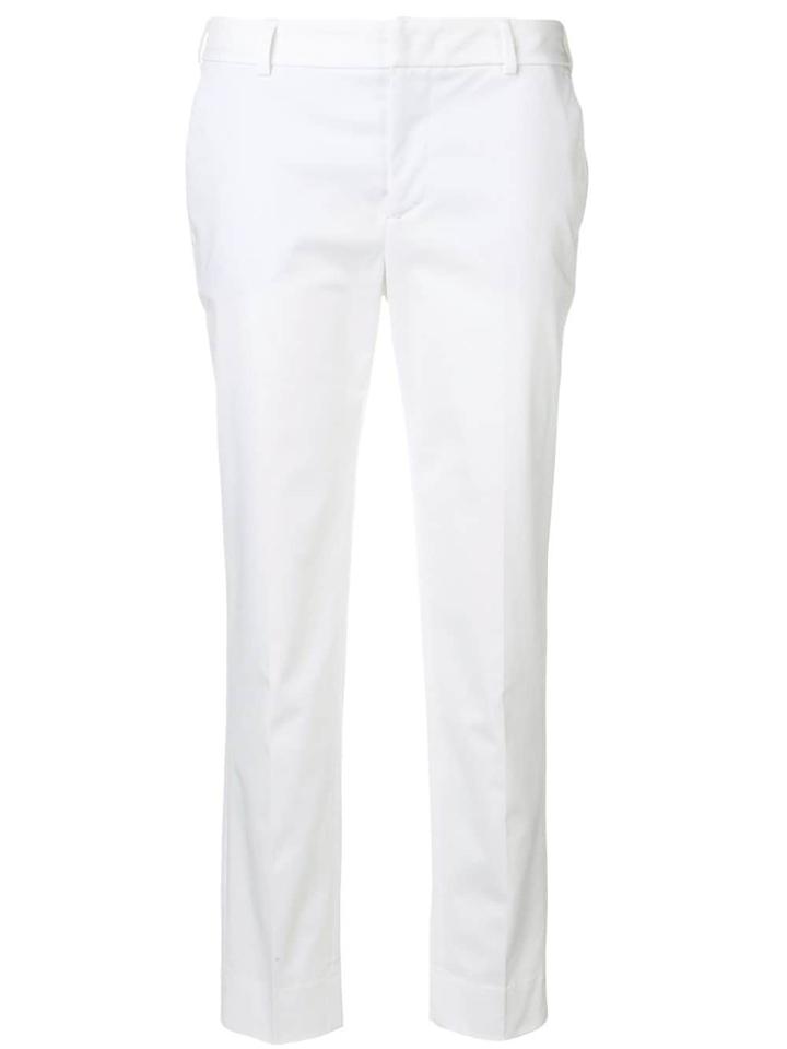 Pt01 Cropped Tapered Trousers - White