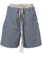 Vivienne Westwood Anglomania Cannone Faux Layered Check Shorts - Blue