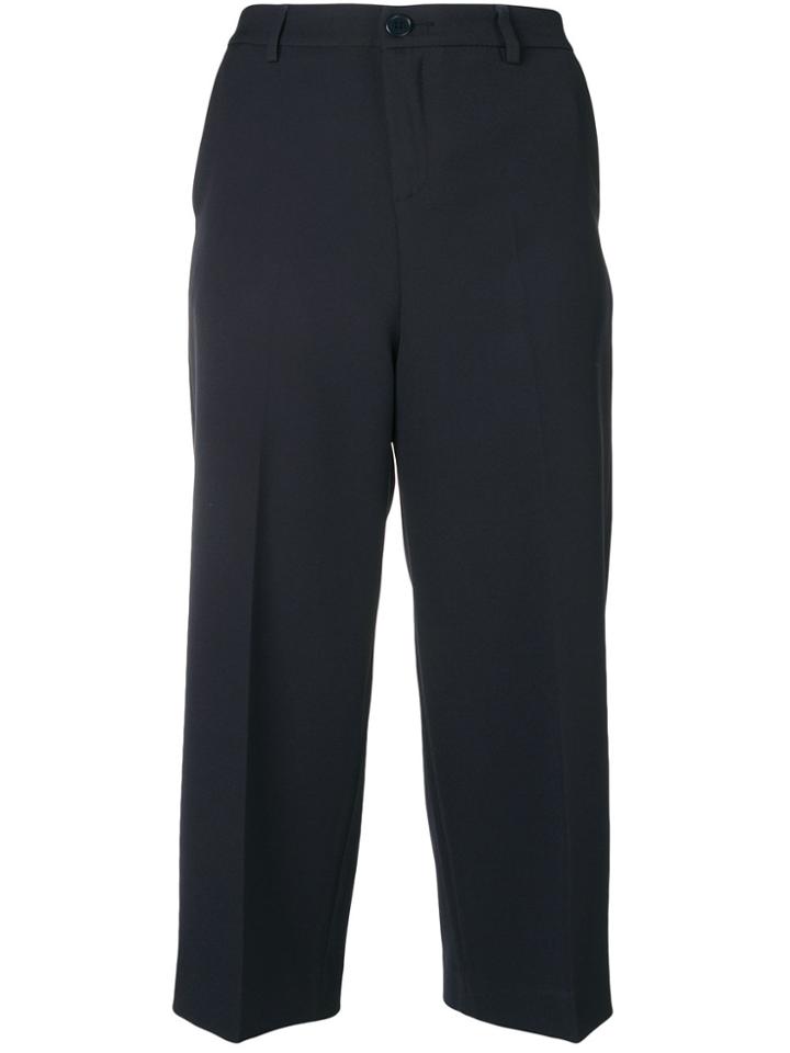Liu Jo Cropped High Waisted Trousers - Blue