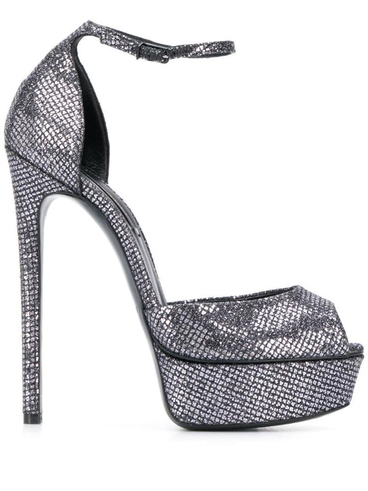 Casadei Fata Glitter Sandals - Silver