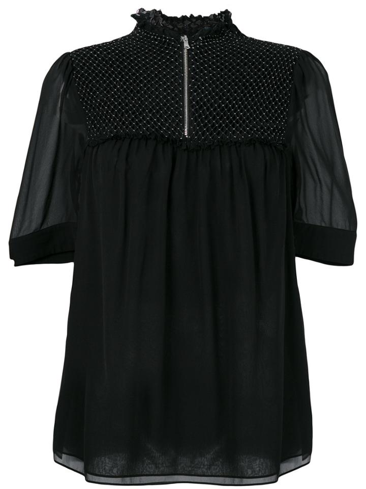 3.1 Phillip Lim Zipped Sheer Blouse - Black