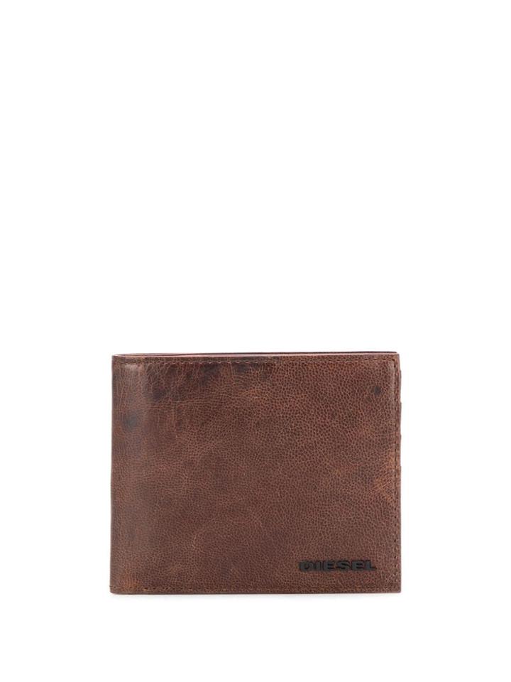 Diesel Logo Bi-fold Wallet - Brown