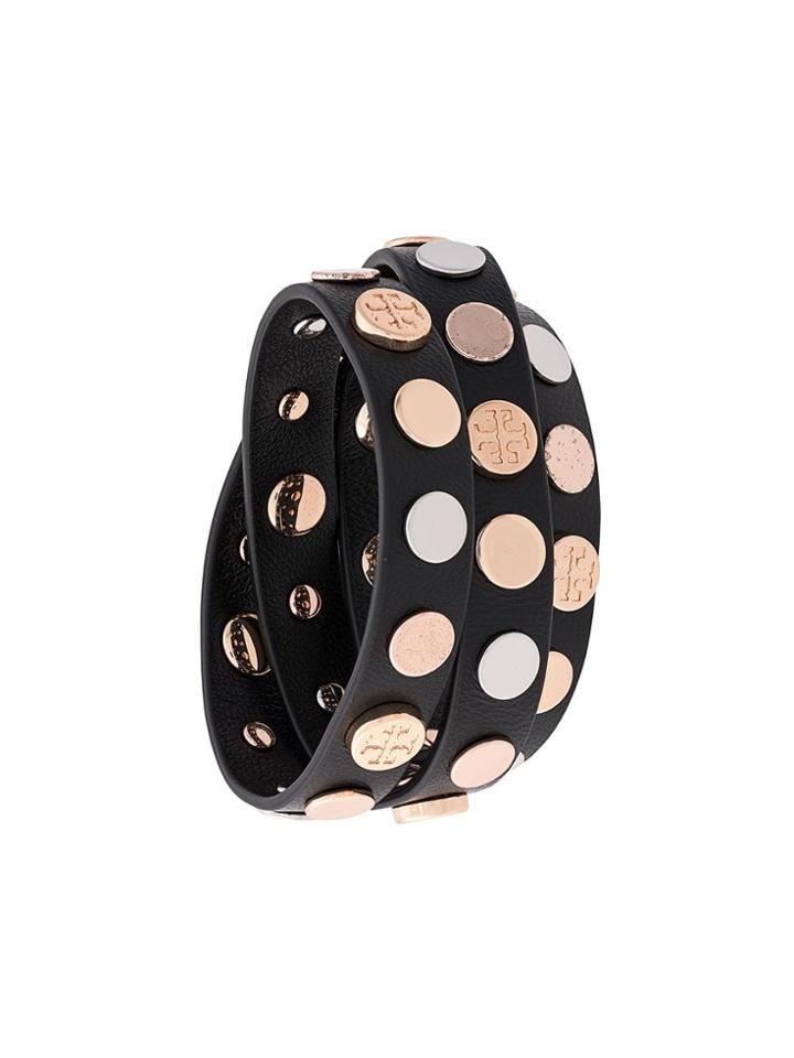 Tory Burch Logo Studded Bracelet - Black