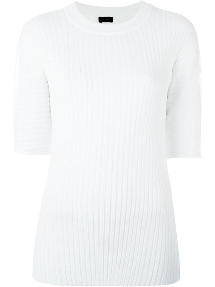 Joseph Rib Knit Top, Women's, Size: Medium, White, Cotton/polyamide