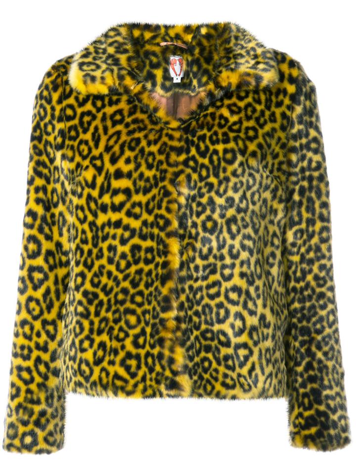 Shrimps Leopard Print Coat - Yellow & Orange