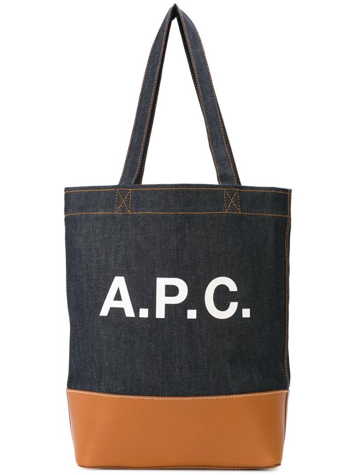 A.p.c. Logo Denim Tote Bag - Unavailable