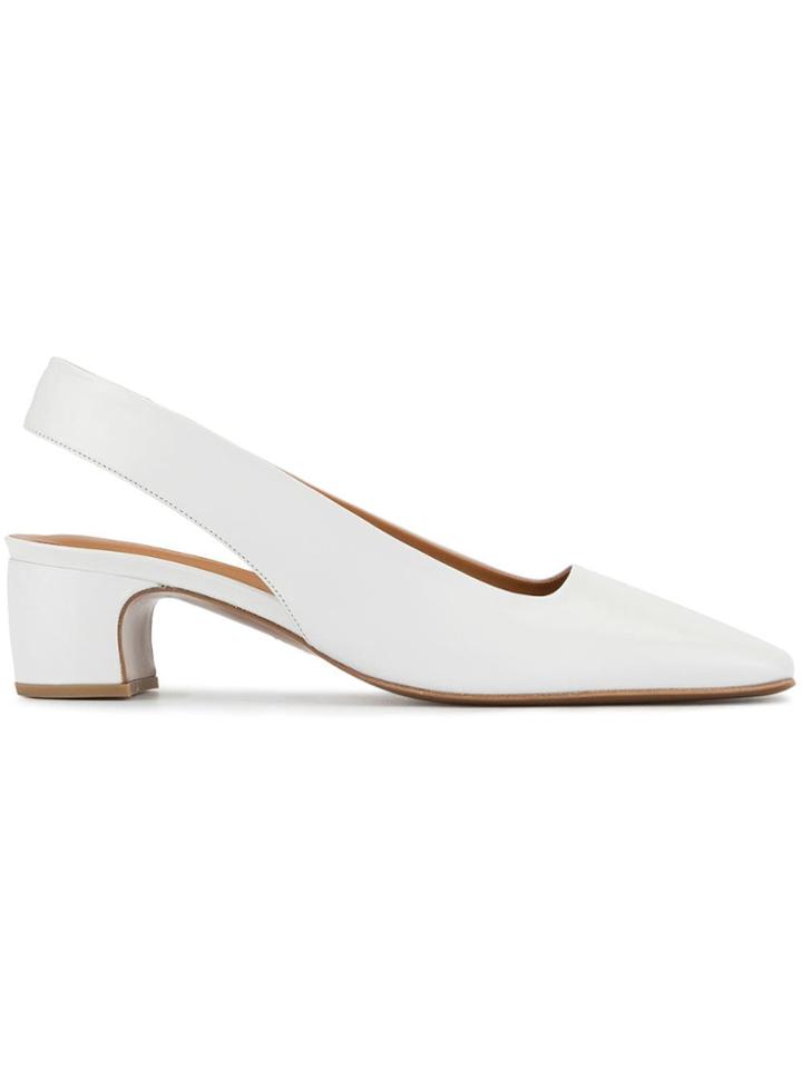 By Far White Slingback Pump