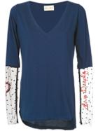 Andrea Bogosian Tulle Panels Embroidered Blouse - Blue