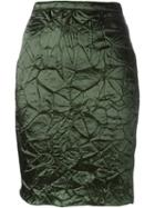 Nina Ricci Crease Effect Skirt, Women's, Size: 38, Green, Silk/acetate/wool