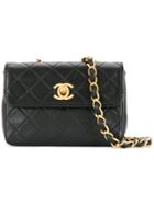 Chanel Vintage Quilted Cc Logo Mini Shoulder Bag - Black