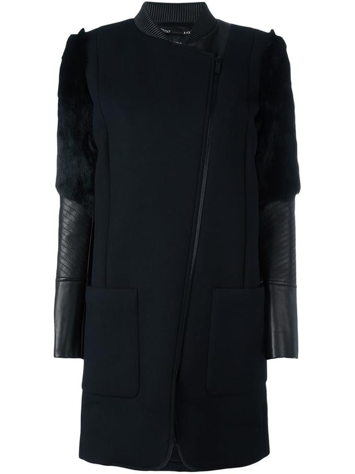 Barbara Bui Rabbit Fur Detail Coat