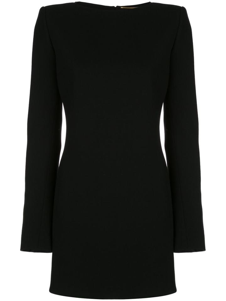 Saint Laurent Bow Open Back Mini Dress - Black