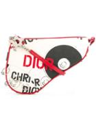 Christian Dior Vintage Pierced Saddle Bag, Women's, White