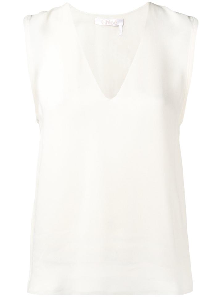 Chloé Sleeveless Blouse - Nude & Neutrals
