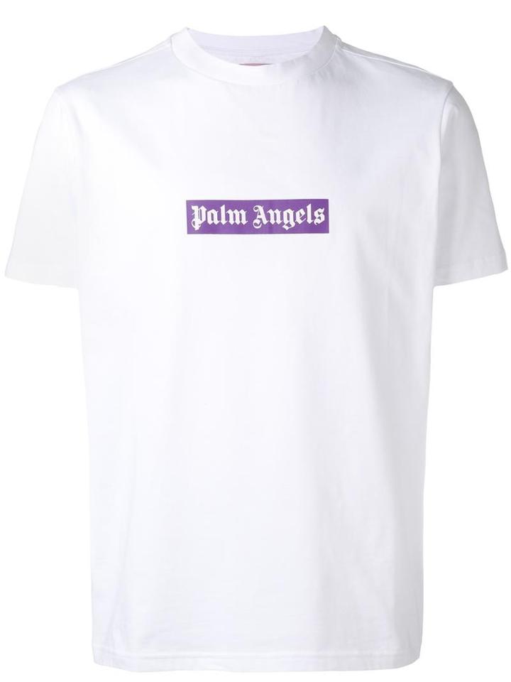 Palm Angels Logo Print Boxy T-shirt, Men's, Size: Small, White, Cotton