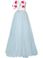 Carolina Herrera Floral Embroidered Ballgown - White