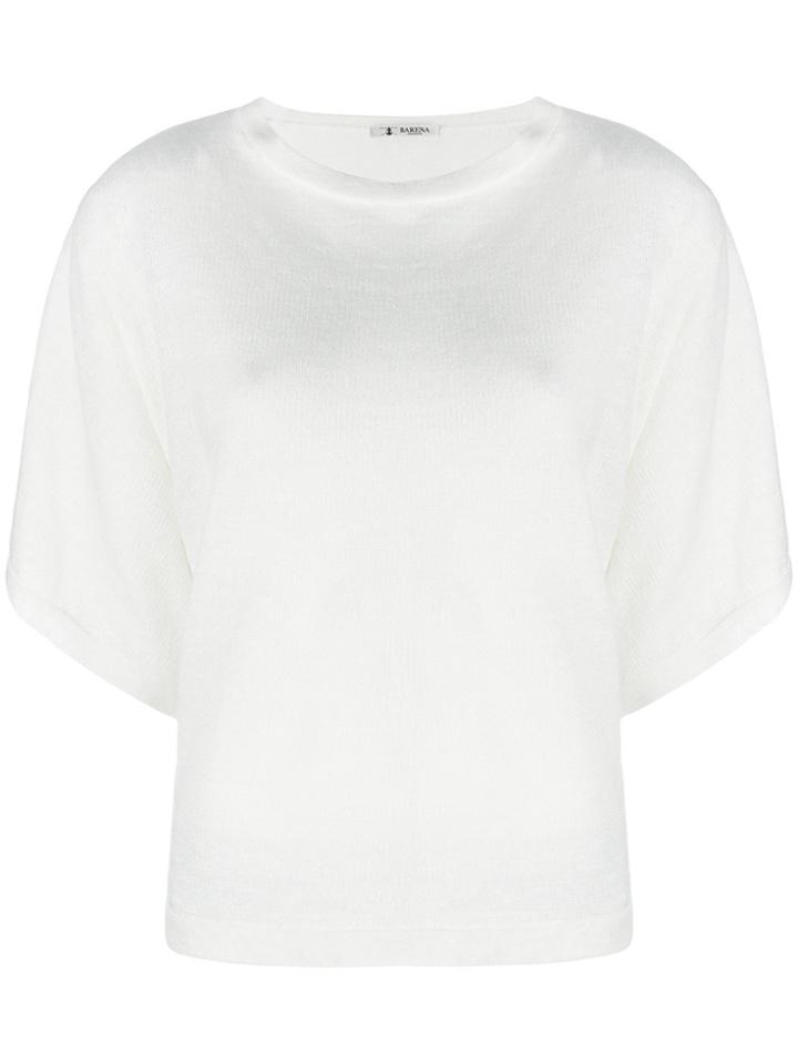 Barena Short Sleeve Knitted Top - White