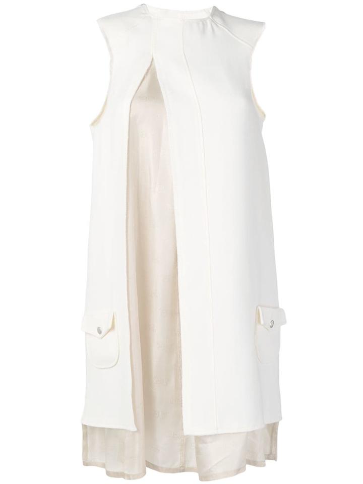 Courrèges Layered Slit Sleeveless Dress - White
