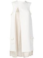 Courrèges Layered Slit Sleeveless Dress - White