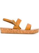K. Jacques Cork Sole Sandals, Women's, Size: 38, Nude/neutrals, Leather/cork/rubber