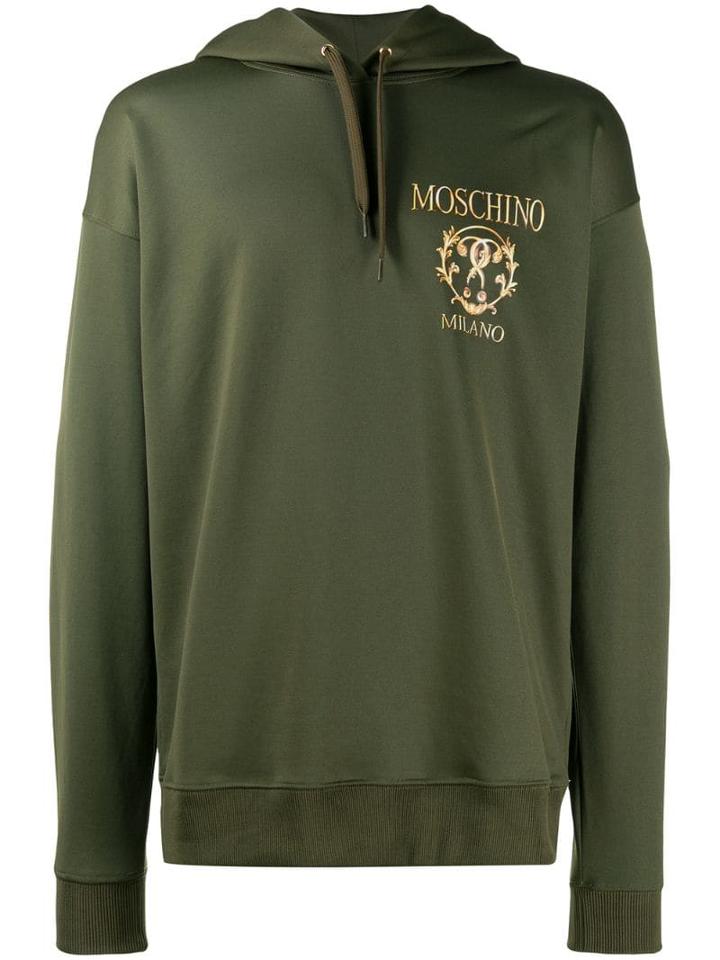 Moschino Floral Question Mark Hooded Sweater - Green