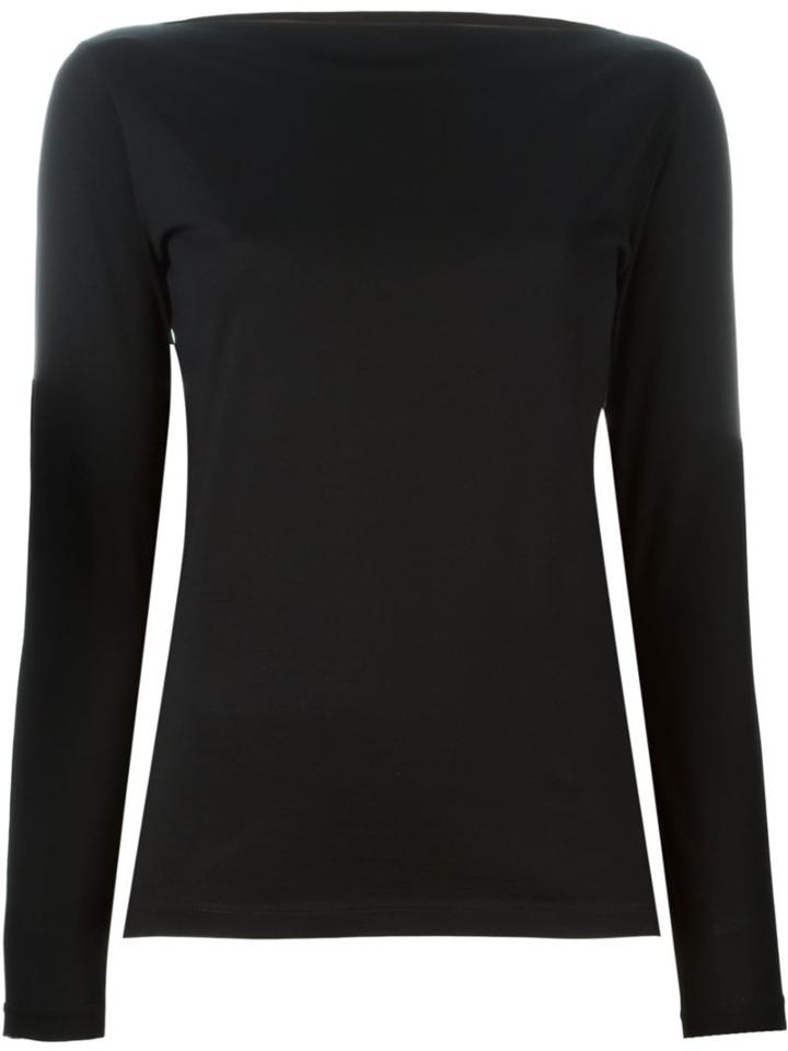Erika Cavallini Slash Neck T-shirt, Women's, Size: S, Black, Cotton