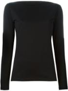 Erika Cavallini Slash Neck T-shirt, Women's, Size: S, Black, Cotton