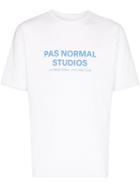 Pas Normal Studios Blue Logo Print T-shirt - White