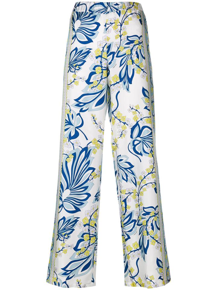 P.a.r.o.s.h. Floral Printed Trousers - White