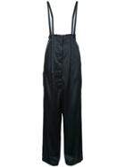 Maison Flaneur Strap Detail Wide-legged Trousers - Blue
