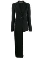 Isabel Benenato Asymmetric Lace-up Back Blazer - Black