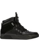 Dolce & Gabbana Suede Panel Hi-top Sneakers, Men's, Size: 6, Black, Leather/suede/rubber