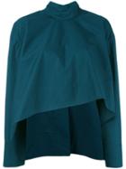 Marni - High Neck Asymmetric Crop Blouse - Women - Cotton - 38, Green, Cotton