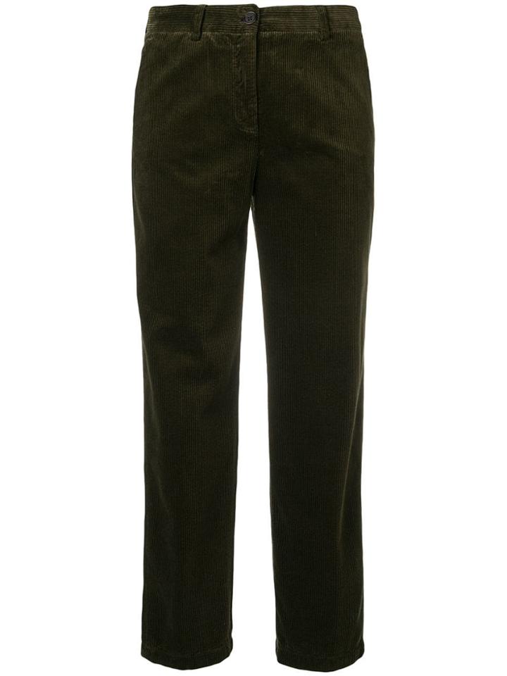 Aspesi Corduroy Straight-leg Trousers - Green