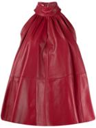 16arlington Leather Halter Neck Dress - Red