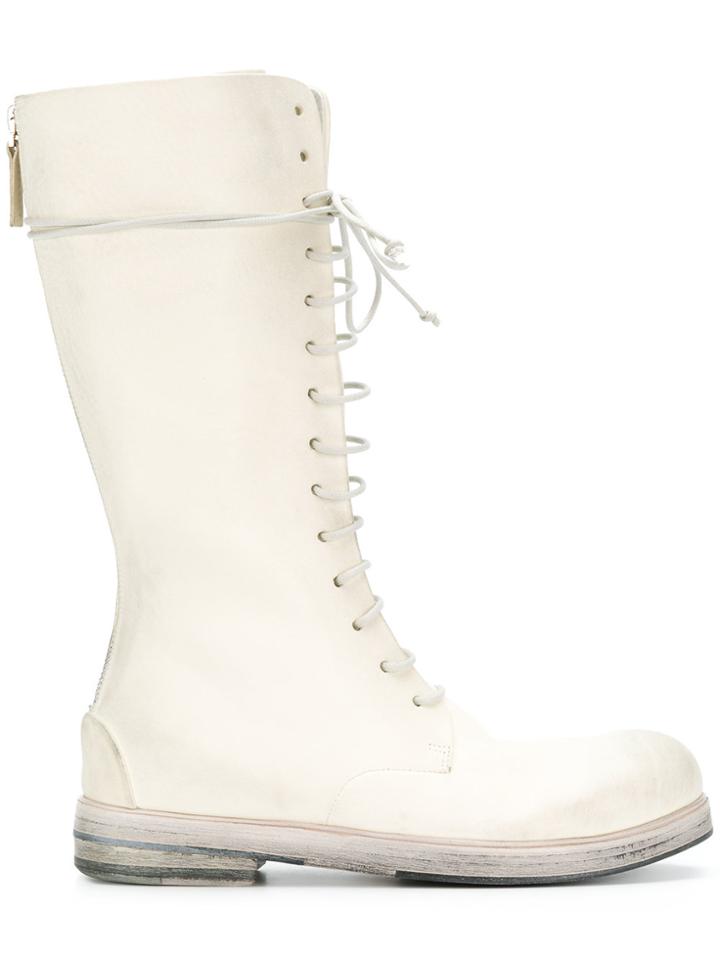 Marsèll Knee Length Lace-up Boots - White