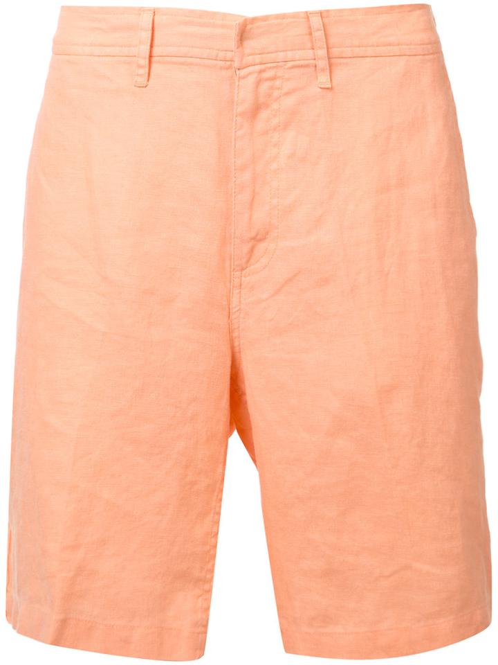Onia Abe Linen Shorts, Men's, Size: 36, Yellow/orange, Linen/flax