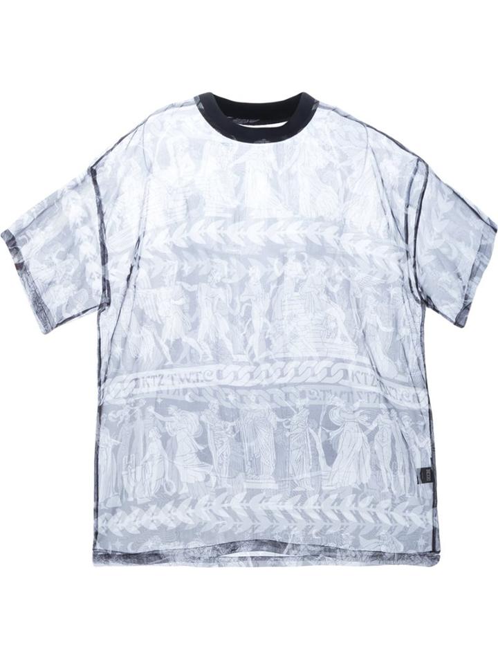Ktz Grecian Print Sheer T-shirt