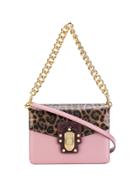 Dolce & Gabbana Lucia Leopard Print Shoulder Bag - Pink & Purple