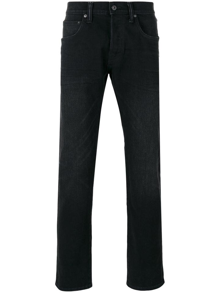 Edwin Straight Leg Jeans, Men's, Size: 33, Black, Cotton/polyester/spandex/elastane